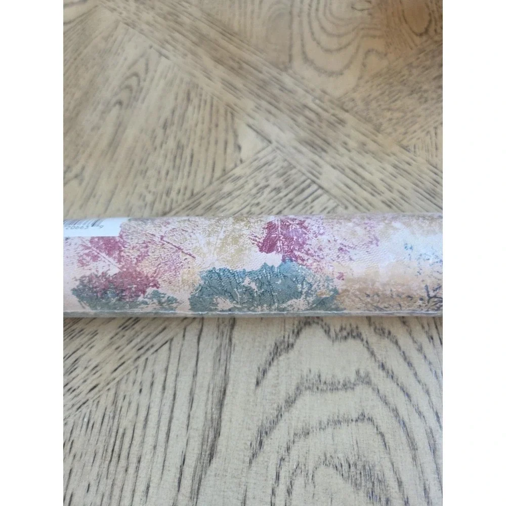 Sunworthy Wallpaper Wallcovering New NOS 1980s 3152907 Leaves Maroon Green Blue